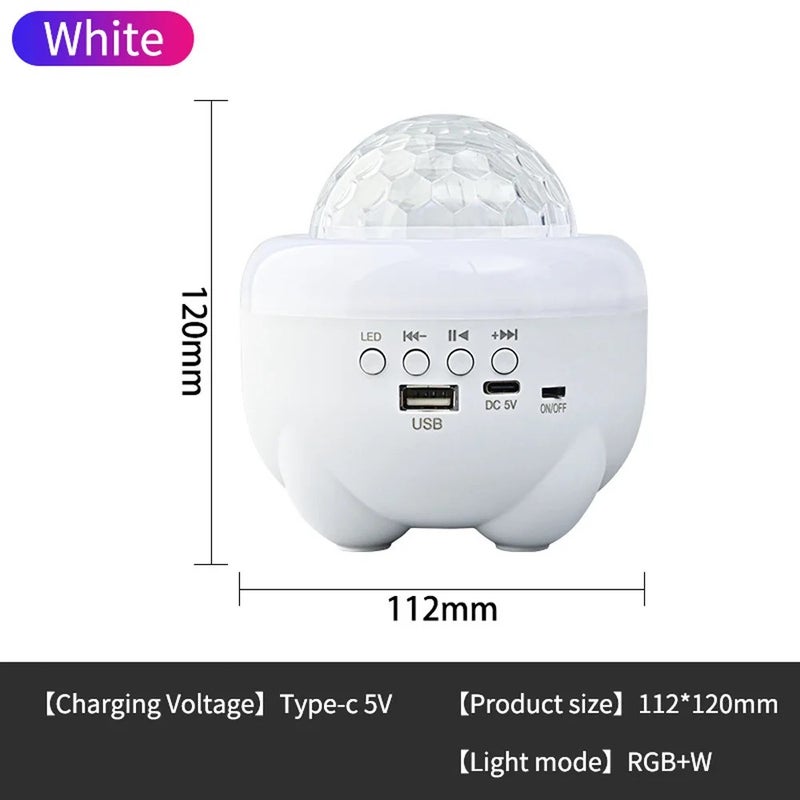 Bluejw Starry Sky LED Projector Night Light - Music Player Party Speaker Lamp - Rotating Galaxy Projector Night Lights for Bedroom, Parties - Image 1